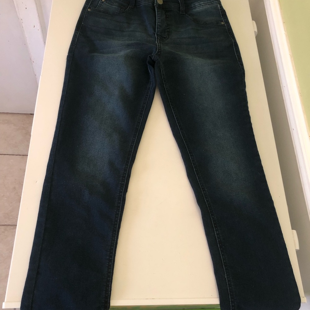 Angels Forever Young Dark Wash Double Button High Rise Skinny Jeans
